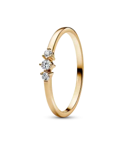 Pandora Era 14k Gold Lab-grown Diamond Triple Stone Ring