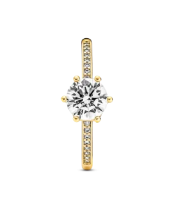 Alternative view of Clear Sparkling Crown Solitaire Ring