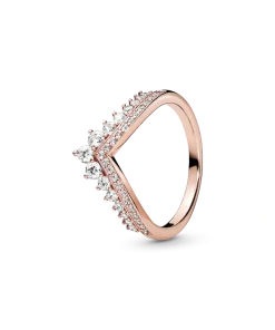 Alternative view of Heart of Rose Princess Wishbone Stacking Ring Set