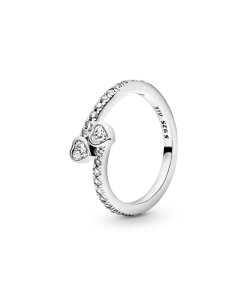 Two Sparkling Hearts Ring