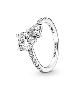 Double Heart Sparkling Ring