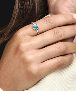 Alternative view of December Turquoise Blue Eternity Circle Ring