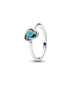 December Turquoise Blue Eternity Circle Ring