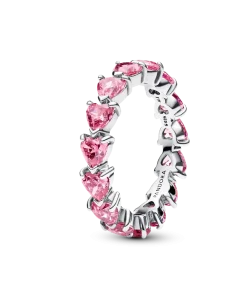 Band of Pink Hearts Ring