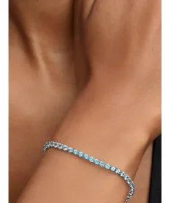 Alternative view of Sparkling Light Blue Tennis Bracelet