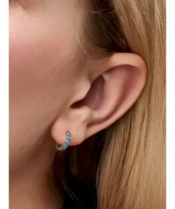 Alternative view of Light Blue Huggie Earrings