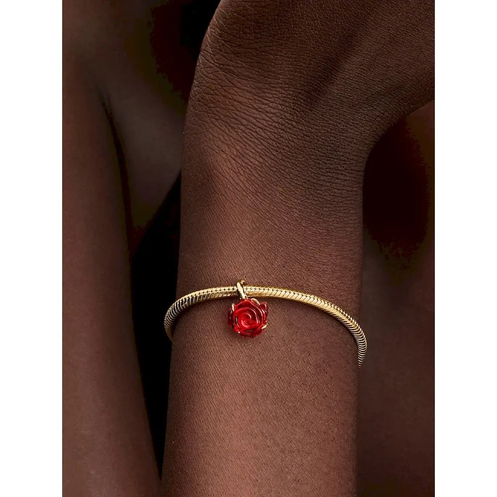 Disney Beauty and the Beast Enchanted Rose Dangle Charm - Image 2