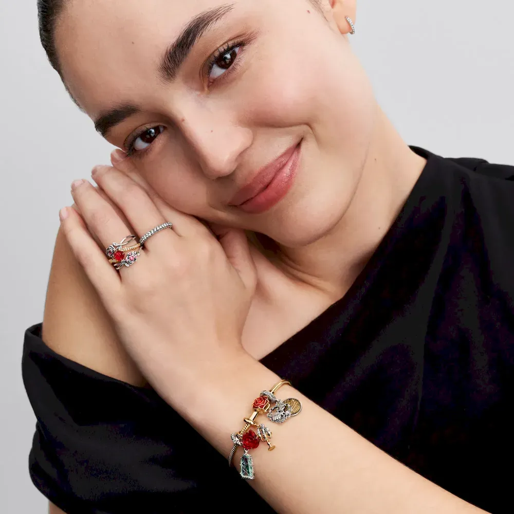 Disney Beauty and the Beast Enchanted Rose Dangle Charm - Image 3