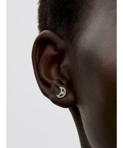 Alternative view of Sparkling Moon Stud Earrings