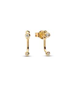 Pandora Era Bezel Lab-Grown Diamond Ear Jacket Stud Earrings