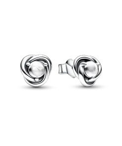 April Birthstone Eternity Circle Stud Earrings