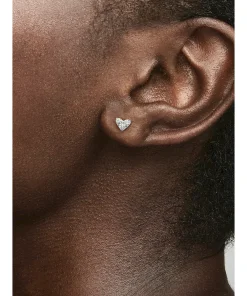 Alternative view of Triple Stone Heart Stud Earrings