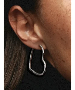 Alternative view of Asymmetrical Heart Hoop Earrings