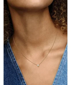 Alternative view of Triple Stone Heart Collier Necklace