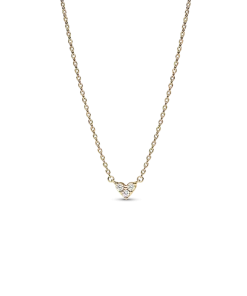 Triple Stone Heart Collier Necklace