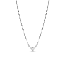 Triple Stone Heart Collier Necklace