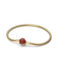 Disney Beauty and the Beast Enchanted Rose Snake Chain Bracelet