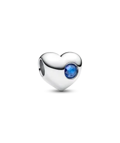 Engravable Blue Stone Heart Charm