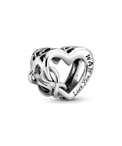 Love You Mom Infinity Heart Charm