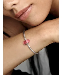 Alternative view of Wavy Fancy Pink Murano Glass Charm