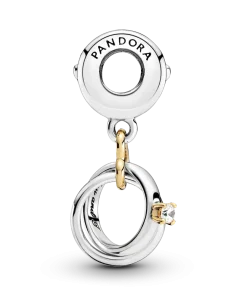 Alternative view of Two-tone Wedding Rings Dangle Charm