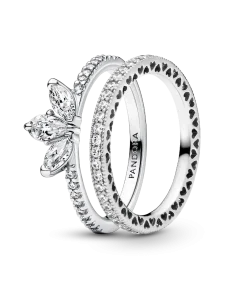 Tear-shaped Tiara Ring Set