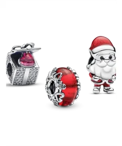 Santas Coming to Town Charm Trio