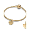 BE LOVE Engravable Golden Love Heart Charm Bracelet Set
