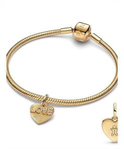 BE LOVE Engravable Golden Love Heart Charm Bracelet Set