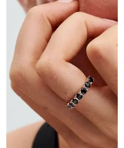 Alternative view of Black Sparkling Row Eternity Ring