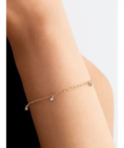 Alternative view of Pandora Era Bezel Lab-Grown Diamond Dangle Paperclip Chain Bracelet