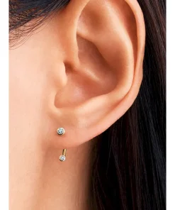 Alternative view of Pandora Era Bezel Lab-Grown Diamond Ear Jacket Stud Earrings