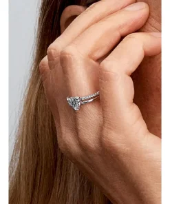 Alternative view of Double Band Heart Ring