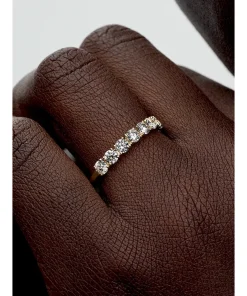 Alternative view of Pandora Era 14k Gold Lab-grown Diamond Half Eternity Band Ring