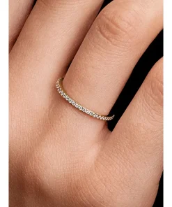 Alternative view of Pandora Era 14k Gold Lab-grown Diamond Half Eternity Pavé Band Ring