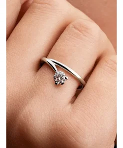 Alternative view of Pandora Nova 14k White Gold Lab-grown Diamond Asymmetric Ring