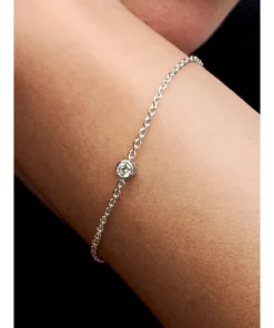 Alternative view of Pandora Era Bezel Sterling Silver Lab-grown Diamond Chain Bracelet